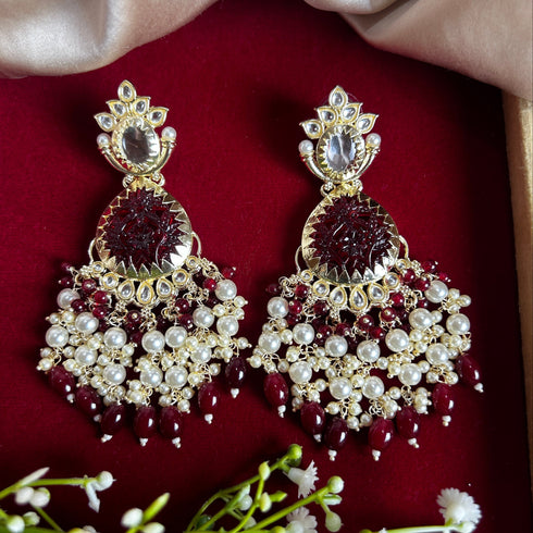 Pearl & Stone Chandelier Earrings from Trenzify Store.