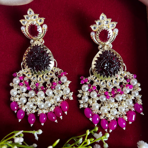 Pearl & Stone Chandelier Earrings from Trenzify Store.