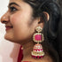 Carved Stone Kundan Jhumka Earrings from Trenzify Store.