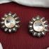 Black Rhodium-Plated Floral Studs from Trenzify Store.