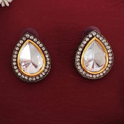 Black Rhodium-Plated Teardrop Studs from Trenzify Store.
