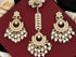 White Pearl Kundan Earrings & Maang Tikka Set from Trenzify Store.