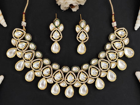 Exquisite Kundan Bridal Necklace Set for Women from Trenzify Store.