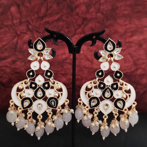 Crescent Bloom Meenakari Chandbaalis from Trenzify Store.