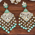 Mint Meenakari Layered Kundan Chandeliers from Trenzify Store.