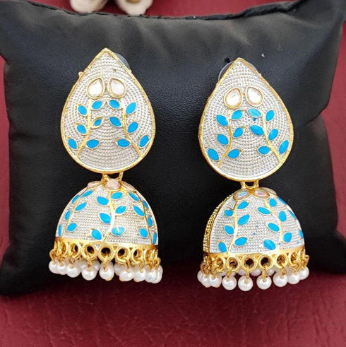Meenakari Blossom Jhumka Earrings from Trenzify Store.