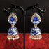 Elegant Blue Meenakari Jhumkas from Trenzify Store.