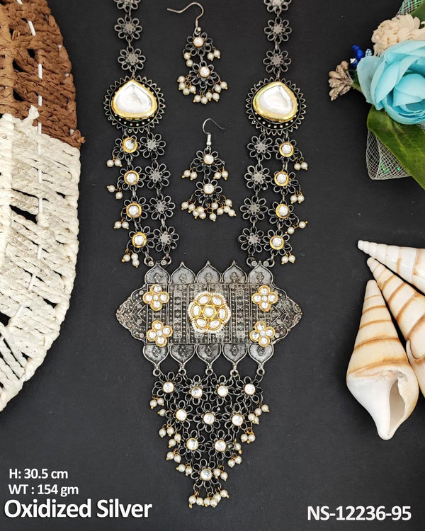 Regal Filigree Oxidized Necklace Set from Trenzify Store.