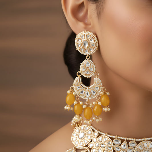 Yellow Kundan Necklace Set – Sunshine Royal Edition from Trenzify Store.